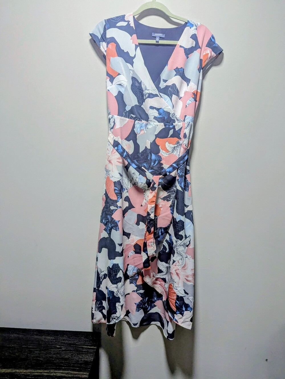 Madison Floral Faux Wrap Midi Dress